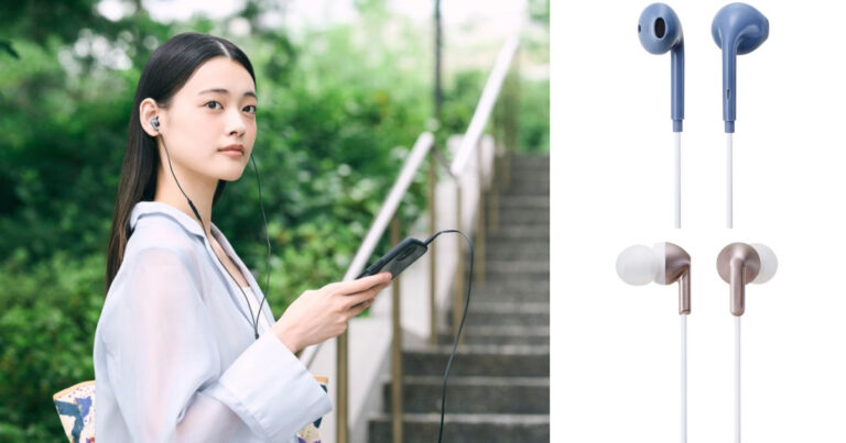 エレコムから発売される、インナーイヤー型とカナル型の2種類の有線イヤホンの製品画像。