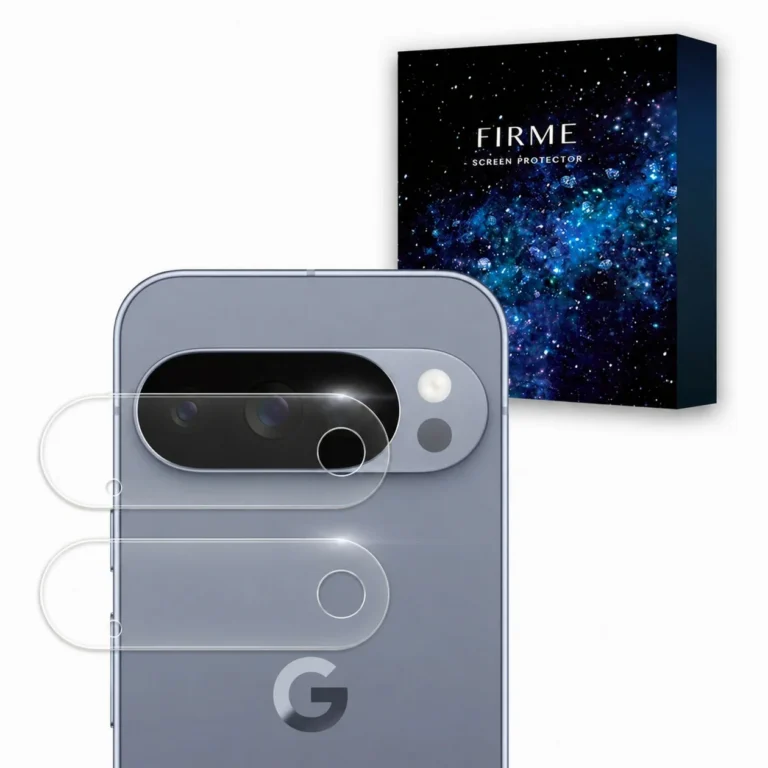 Google Pixel 11 Pro XLのカメラレンズを保護する、透明度の高い強化ガラス製カメラ保護フィルムの製品画像。