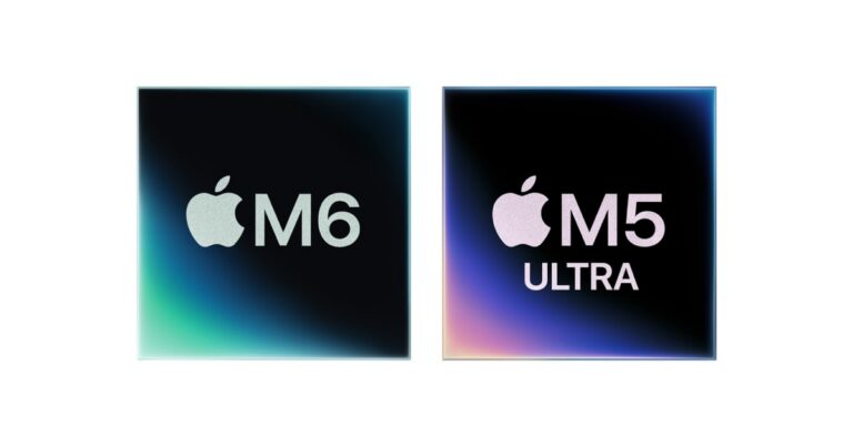 Appleの新しいM6チップとM5 Ultraチップの製品イメージ画像。