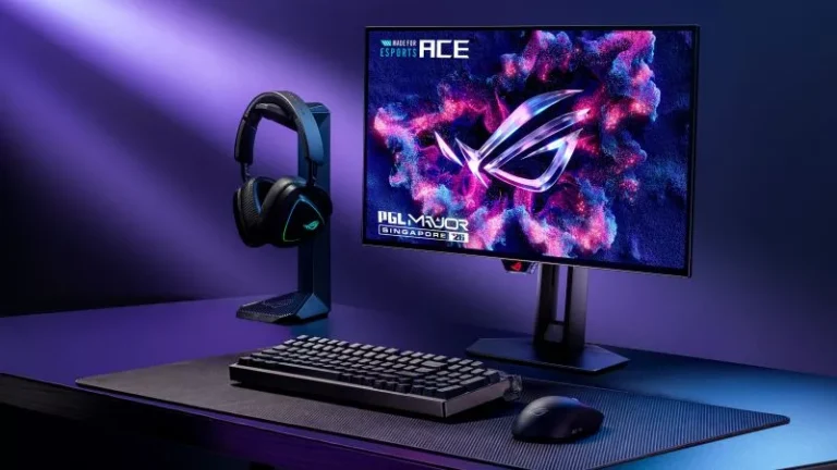 ASUS ROGから発表された、高リフレッシュレートと高速応答を実現する24.5インチOLEDゲーミングモニター3モデルの製品画像。
