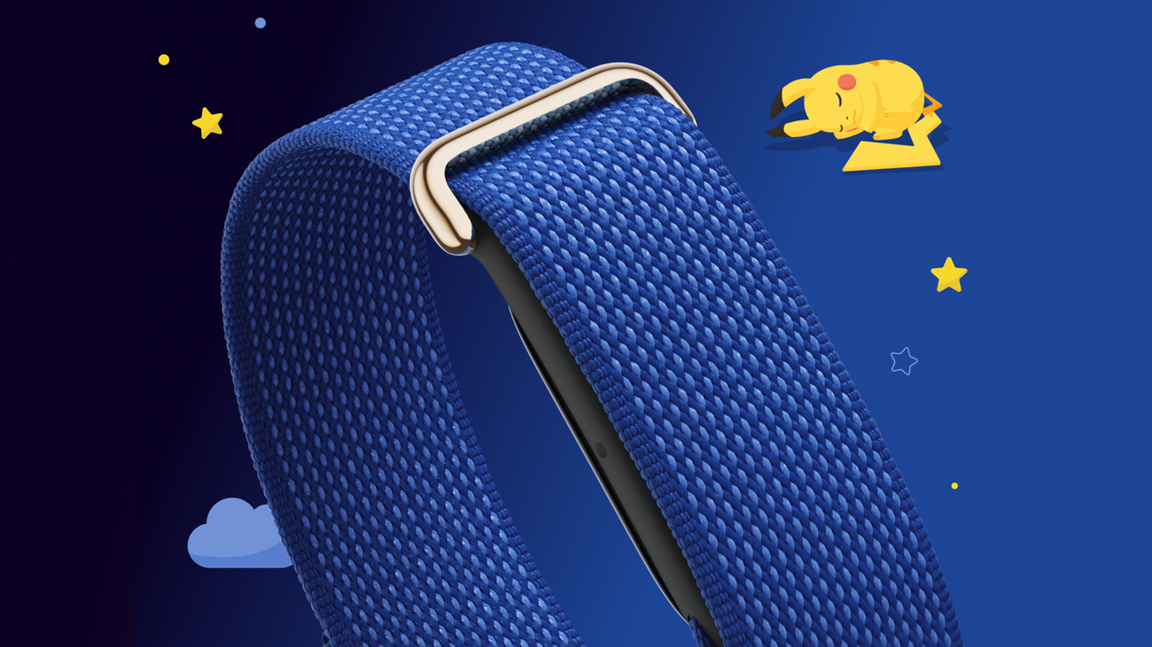 Pokémon Sleep限定モデルのGoogle Fitbit Airの製品画像。